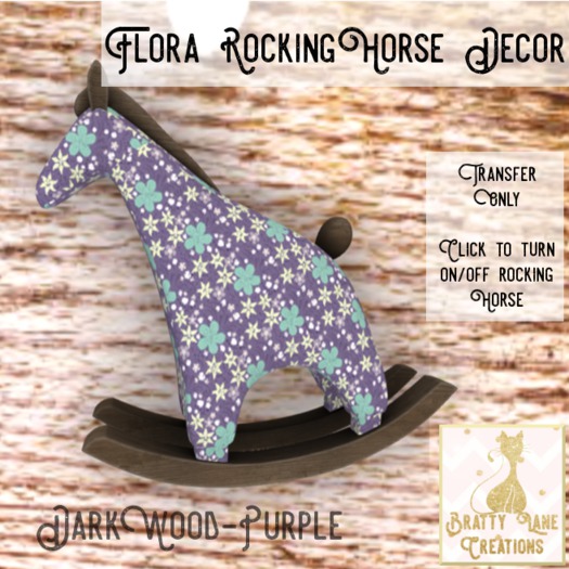 Flora RockingHorse Decor-Dk Purple{Boxed}