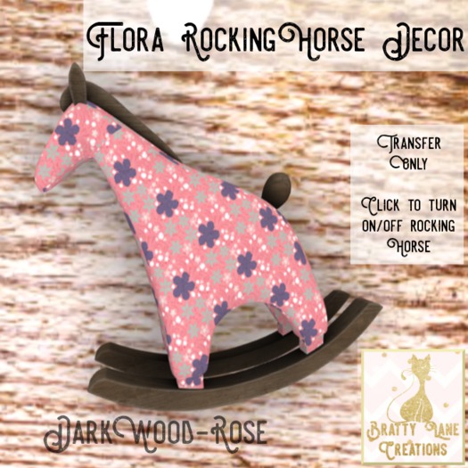 Flora RockingHorse Decor-Dk Rose{Boxed}