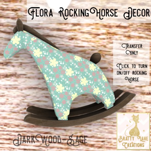 Flora RockingHorse Decor-Dk Sage{Boxed}