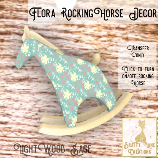 Flora RockingHorse Decor-Lt Sage{Boxed}