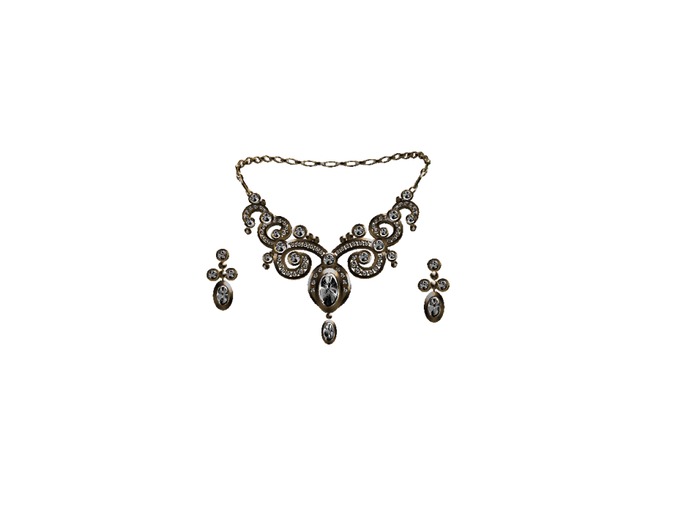 Necklace and Earring Female Gold