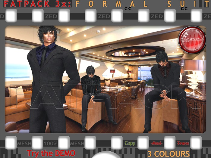 FATPACK - ZED 3x Formal Suit incl Dual Versions Shirts, Pants, Shoes, Watch+Suit Bag