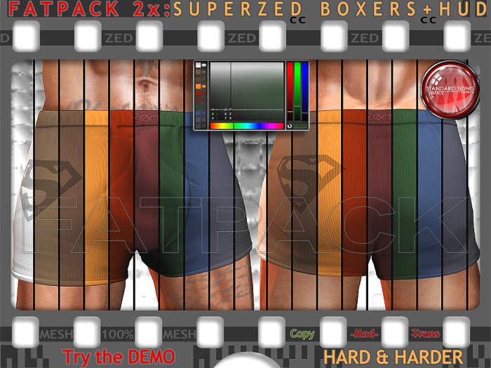 FATPACK - ZED 2x MESH Hard/Harder Boxers: SuperZed Unlimited Colours HUD