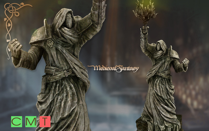 [MF] Mesh battlemage torch light holder statue (boxed)