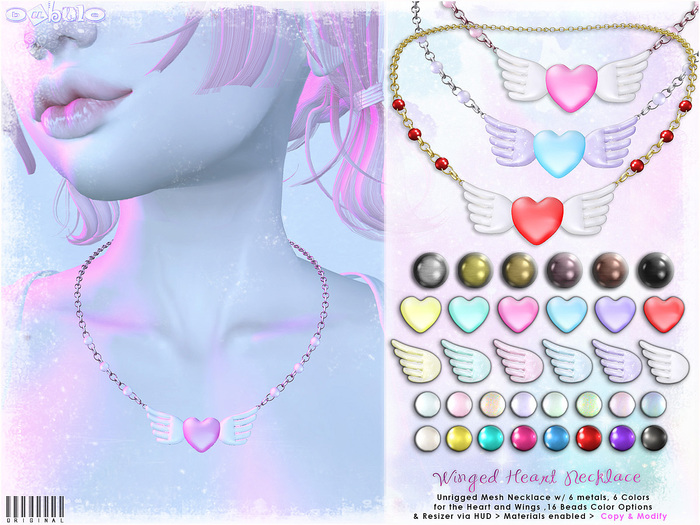 [ bubble ] Winged Heart Necklace