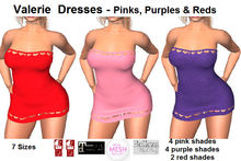 *MM* Valerie Dresses - Pinks, Purples & Reds for Valentine's Day - Slink x2,Maitreya,Belleza x3, TMP - 10 shades