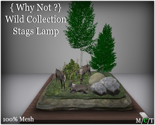 { Why Not ?}Wild Collection- Stags Lamp-Boxed