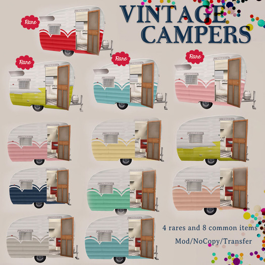 -tb- Vintage Camper - Blue RARE