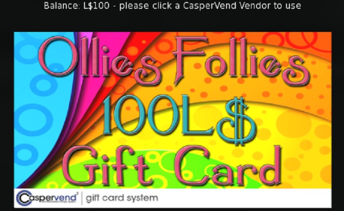 Ollies Follies Gift Card 100L$