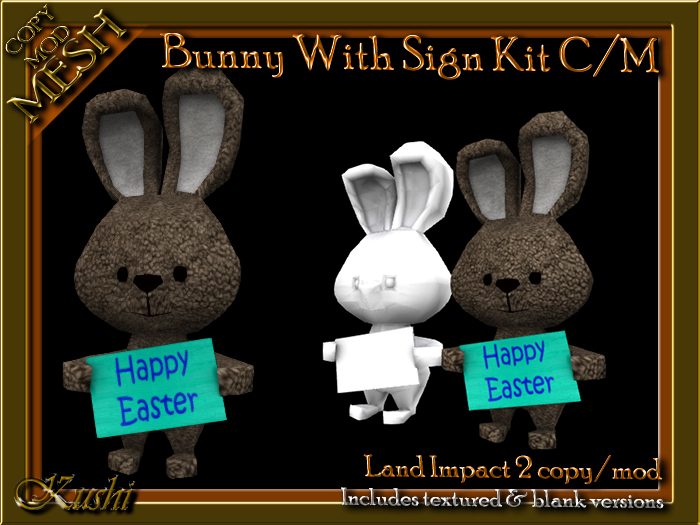 Bunny With Sign copy/mod MESH Kit
