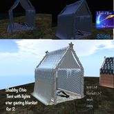 Shabby Chic tent with star gazing blanket for 2-crate