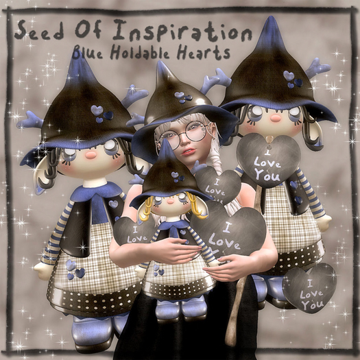 * Lil Valentine pixie * Blue Holdable Hearts SOI