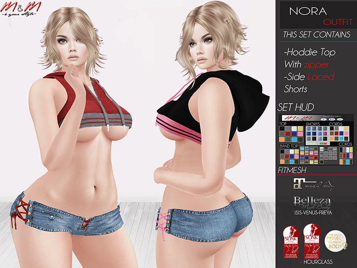M&M-Nora Outfit- Hoddie top & Shorts-Fitmesh// WEAR