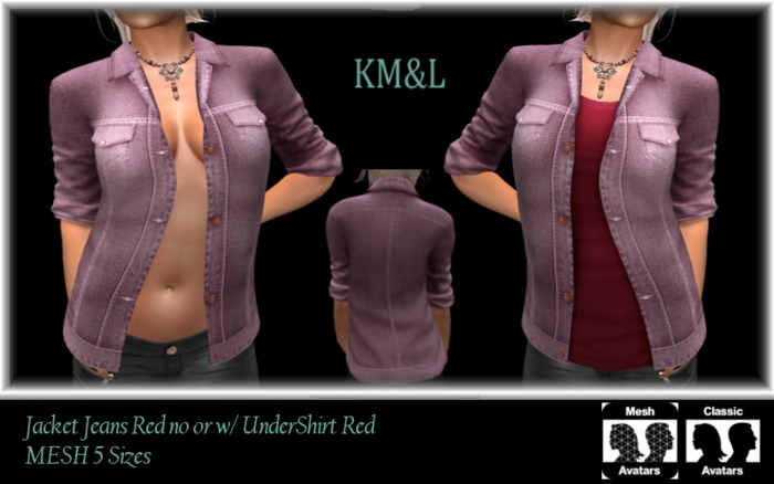 Jacket Jeans Red w/UnderShirt Red