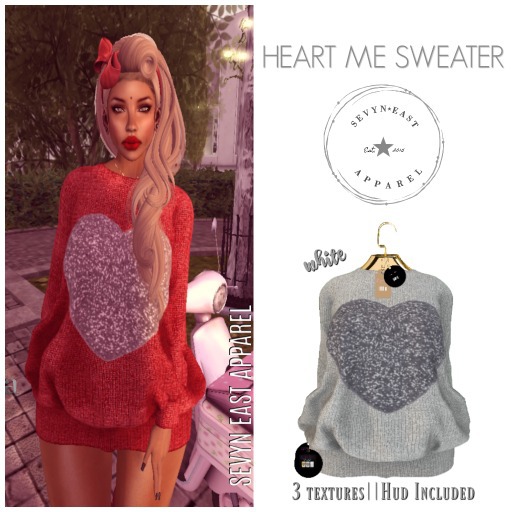 Sevyn East Heart Me Sweater White 