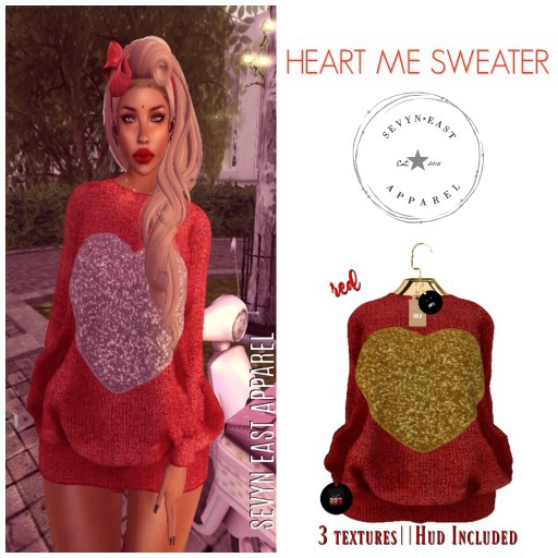 Sevyn East Heart Me Sweater Red 