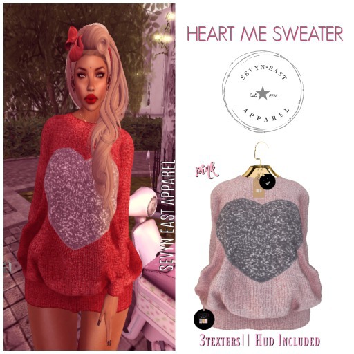 Sevyn East Heart Me Sweater Pink 