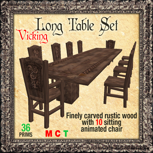 !! MOONSTRUCK !! Vicking Long Table & Chairs - F&M FRP