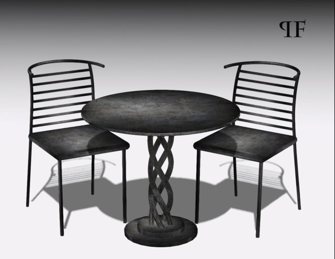 Second Life Marketplace - Bistro Iron table & chair 004