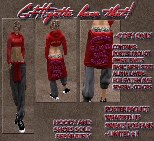 !GHT:AnaP! MESH WRAPPED UP SWEATS PP ALL