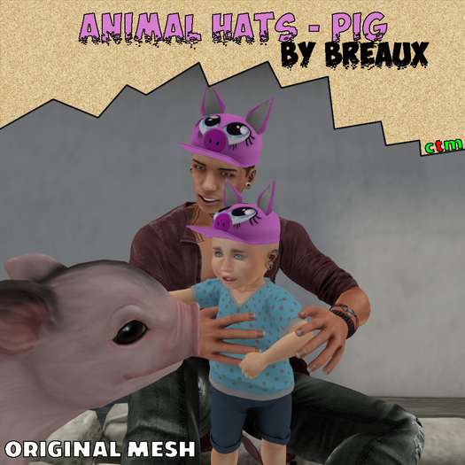 Animal Hats [Boxed] - Pig - Breaux (ADD me to UNPACK)