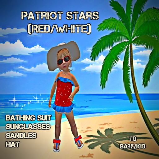 {SM}Patriot Bathing Suit (Red/White)