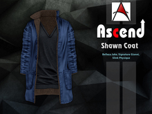 //Ascend// Shawn Long Coat - Plain Blue