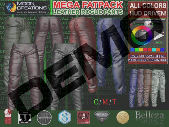 [MC] DEMO ROGUE LEATHER PANTS FatPack + MultiColor HUD