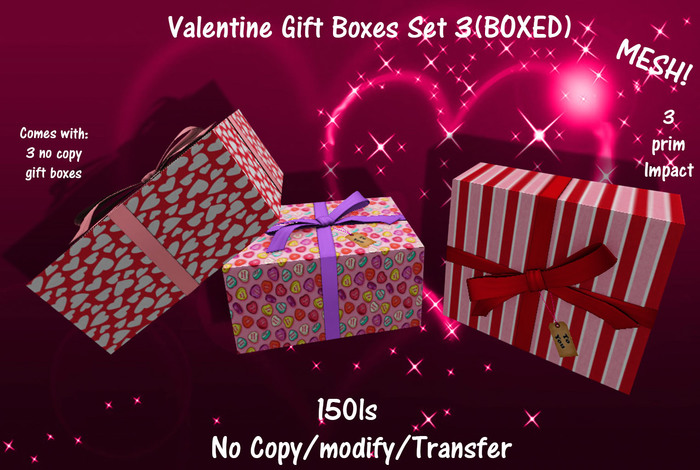 Valentine Gift Boxes Set 3(BOXED)