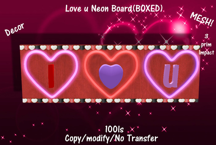 Love u Neon Board(BOXED)