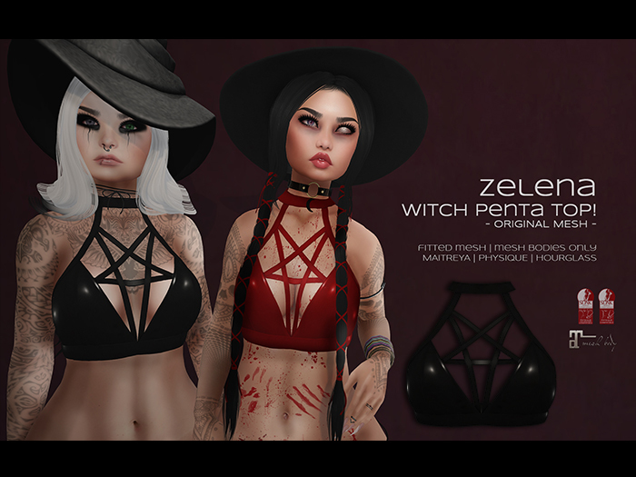 .:cheeky:. Zelena - Witch Penta Top! Black MAITREYA & SLINK