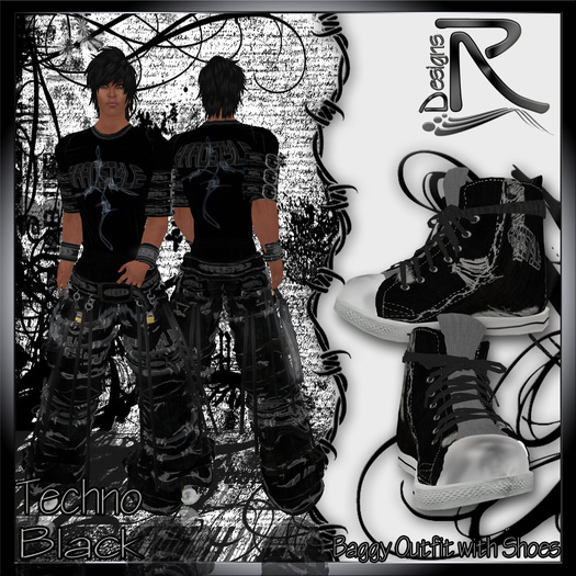 Techno men black with Shoes - Ronjas RDesignS Collection by Ronja Pera (Retail Box)