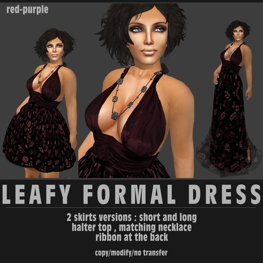 .:ROXY CLOTHING:. leafy formal RED-PURPLE
