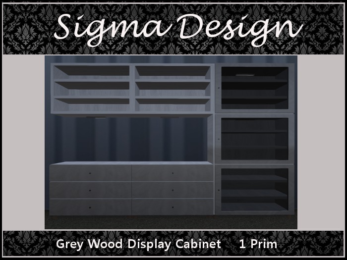 !SD! Grey Wood Display Cabinet