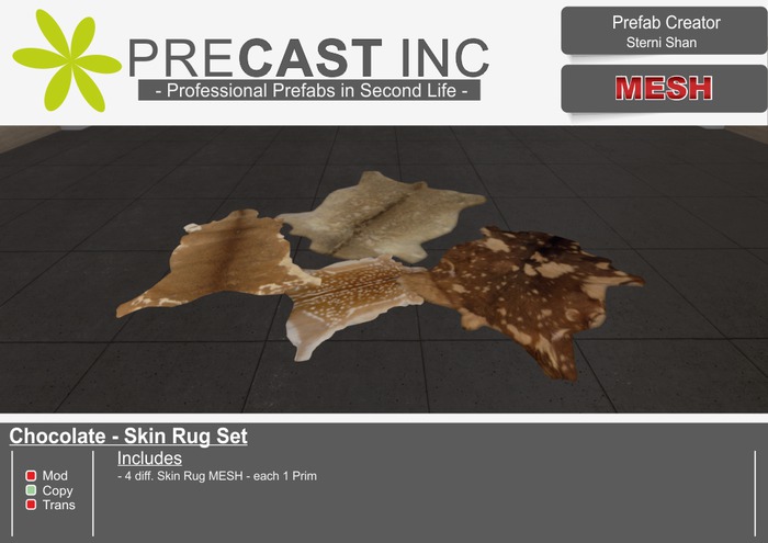 Chocolate - Skin Rug Set