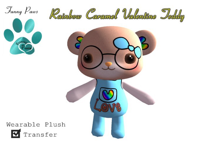~FP@ws! Rainbow Caramel Valentine Teddy