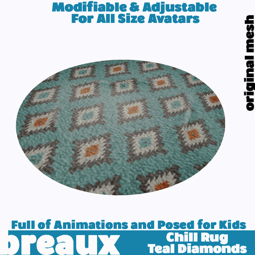 Chill Rug - Teal Diamonds