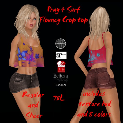 Pray 4 Surf  Flouncy Crop Top