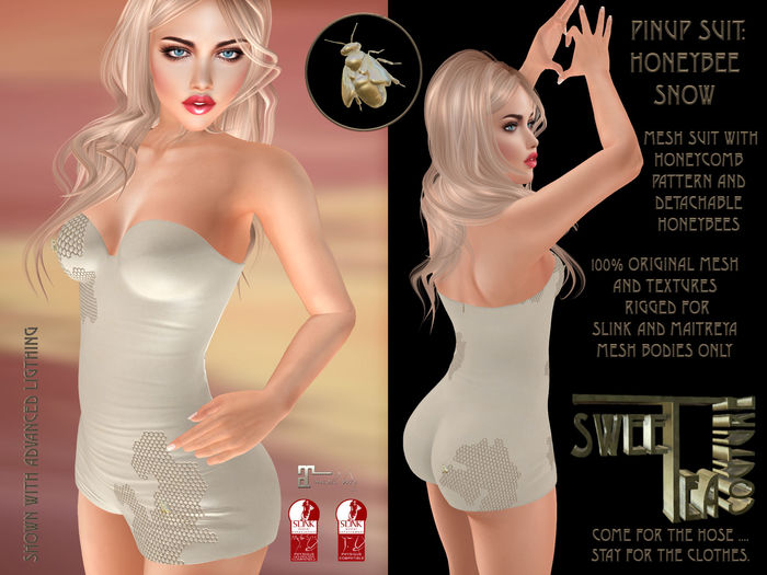 Sweet Tea Pinup Suit:  Honeybee Snow