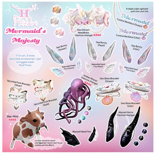 +Half-Deer+ Mermaid's Majesty - Cursive Necklace - Ocean Arcade Gacha June 2015 Limited Qty!