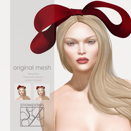 Snowpaws - Betty Bow - Solid Red