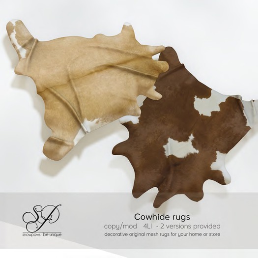 Snowpaws - Mesh Cowhide Rugs - Pack 1
