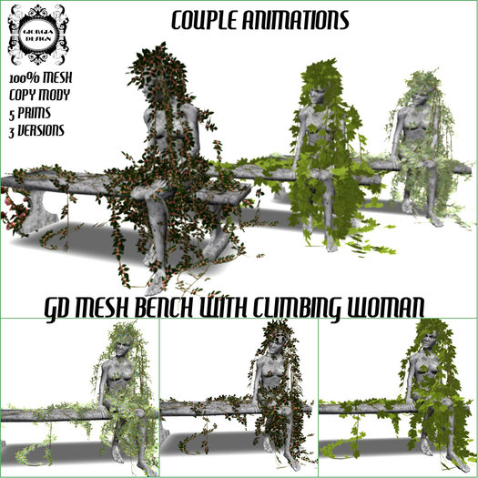 GD MESH BENCH WITH CLIMBING WOMAN