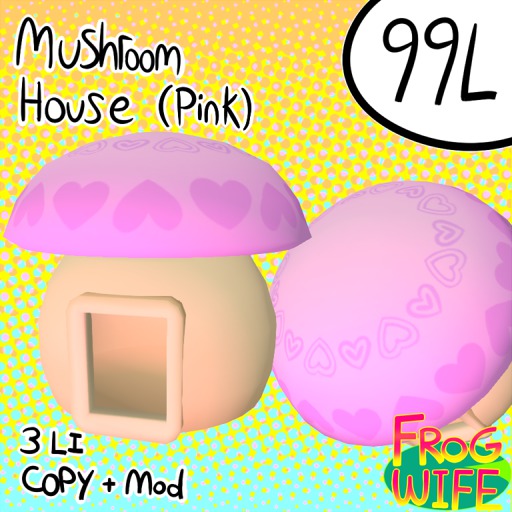 FROG WIFE - Mushroom House (Pink) (DISCOUNTED)