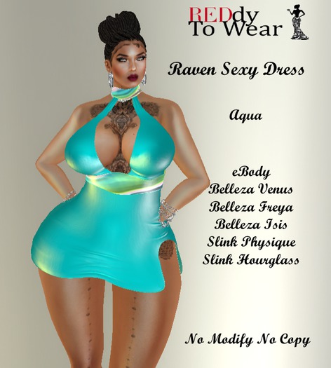 RTW RAVEN AQUA SEXY DRESS