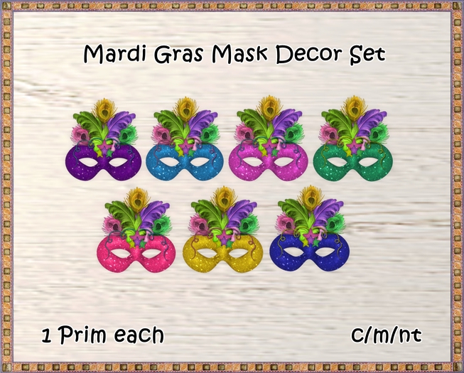 "Mardi Gras Mask Set" by Sej