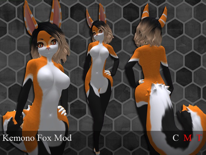 (Black & White)Kemono Fox mod