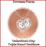 VDAY HEART NECKLACE HUGS KISSES BOX