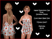 VALENTINE BABY DOLL  WHITE with RED HEARTS MAITREYA SLINK