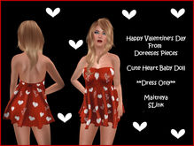 VALENTINE BABY DOLL RED with WHITE HEARTS MAITREYA SLINK